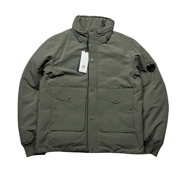 CP Company Khaki Micro M Down Filled Puffer Jacket - Large