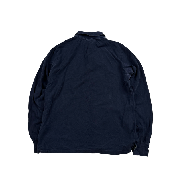Stone Island 2011 Navy Buttoned Longsleeve Polo Shirt - Large