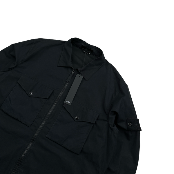 Stone Island 2022 Black Ventile Cotton Ghost Overshirt - 3XL