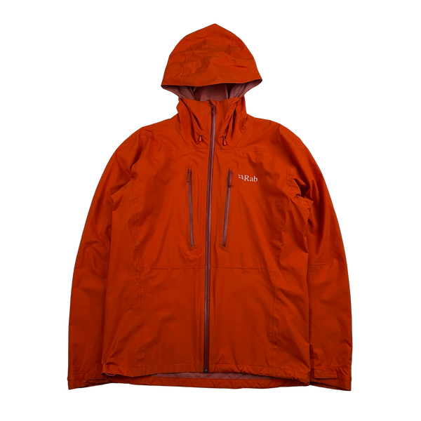 RAB Orange Pertex Sheild Spark Waterproof Rain Jacket - Medium