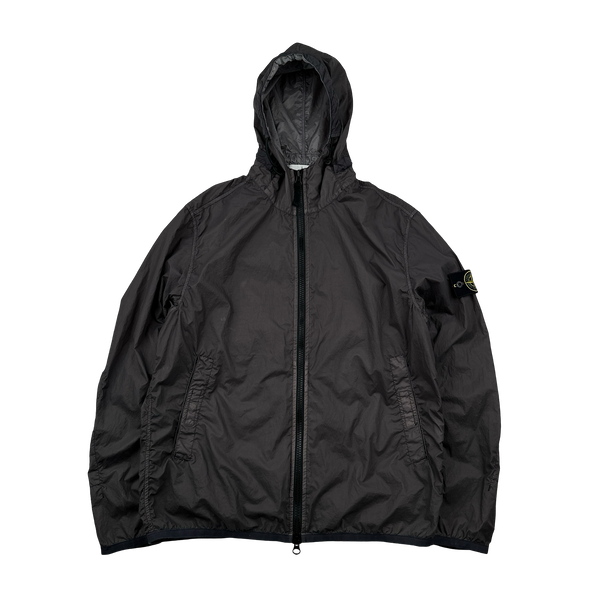 Stone Island 2019 Grey Lamy Velour Hooded Jacket - Large