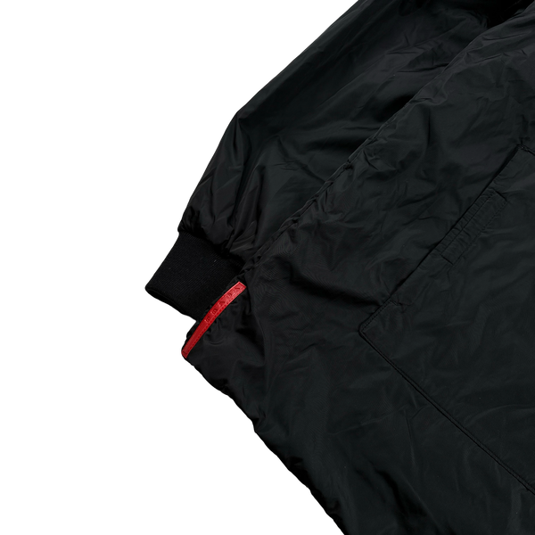 Prada Black Nylon Down Padded Bomber Jacket - 3XL