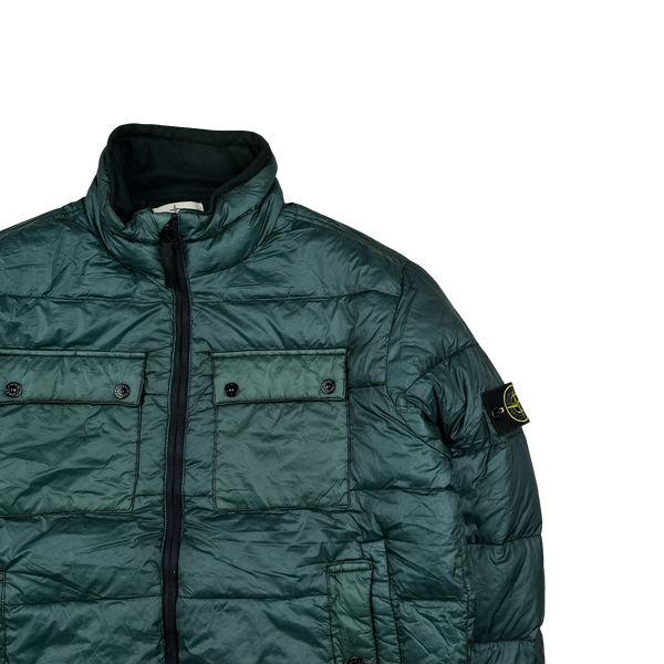 Stone Island 2013  Emerald Green Garment Dyed Puffer Jacket - XXL