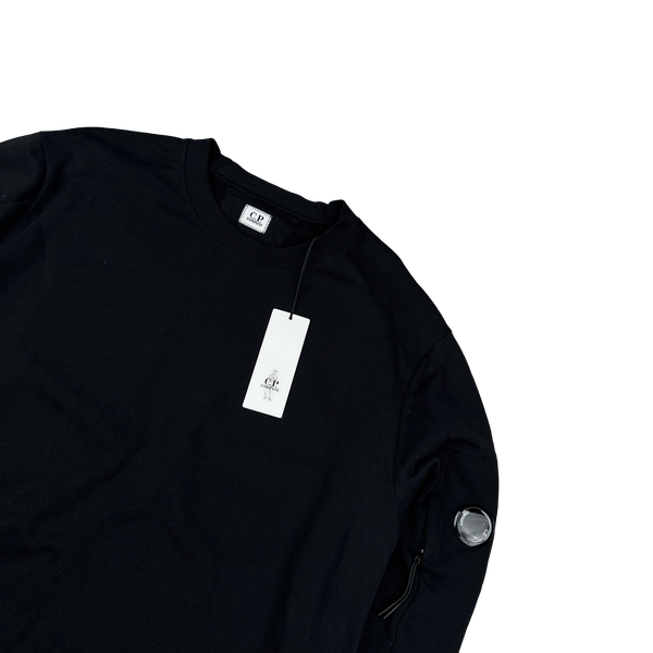 CP Company Black Cotton Lens Viewer Crewneck - Large