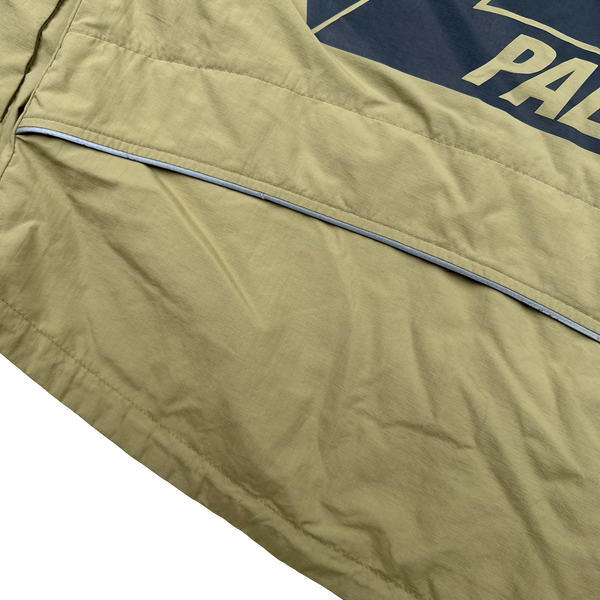 Palace SB Tan Spellout Logo Ripstop Pullover Windbreaker Jacket - Medium