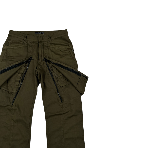 Stone Island 2010 Shadow Project Khaki Cotton Zipped Cargo Trousers - 30"