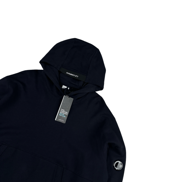 CP Company Navy Cotton Lens Viewer Hoodie - 3XL