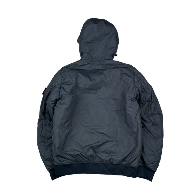 Stone Island 2022 Blue Crinkle R-NY Garment Dyed Jacket - Medium