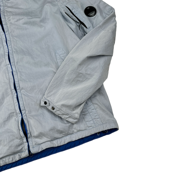 CP Company Blue Garment Dyed Raso-CP Zipped Lens View Jacket - Large