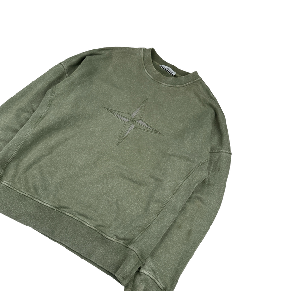 Stone Island 2020 Green Dust Coloured Embroidered Spellout Shorts Set - Medium