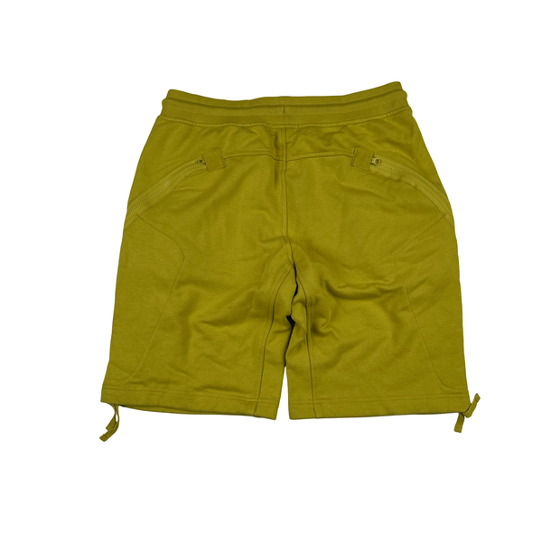 CP Company Mustard Cotton Fleece Lens View Shorts - Small