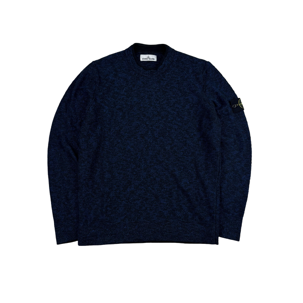 Stone Island Navy Knitted Crewneck Jumper - XL