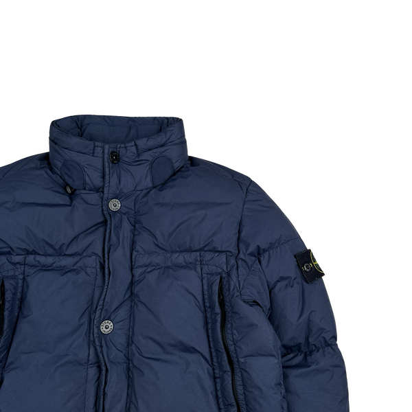 Stone Island 2020 Navy Crinkle Puffer Jacket - Small