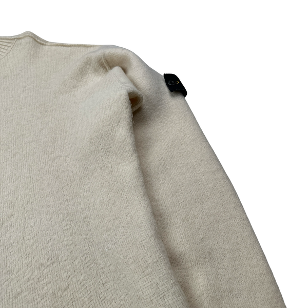 Stone Island 2000 Vintage Wool Cream Knit Jumper - XL