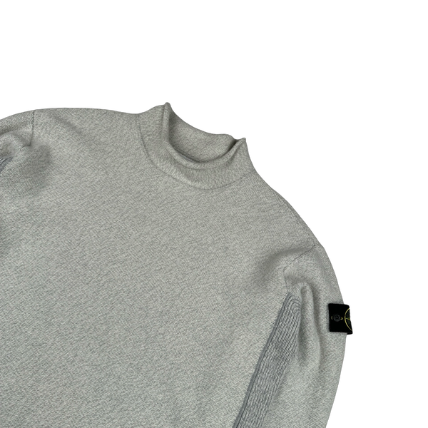 Stone Island 2022 Grey Mock Neck Knit Jumper - Large