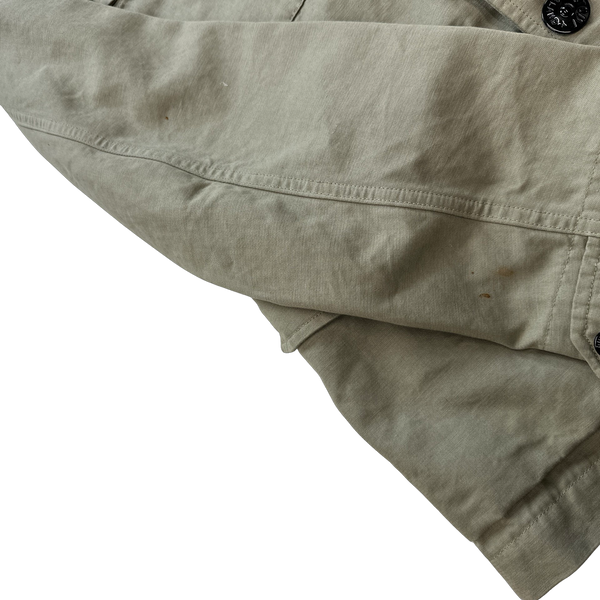 Stone Island Beige Structured Cotton Multipocket Field Jacket - Large