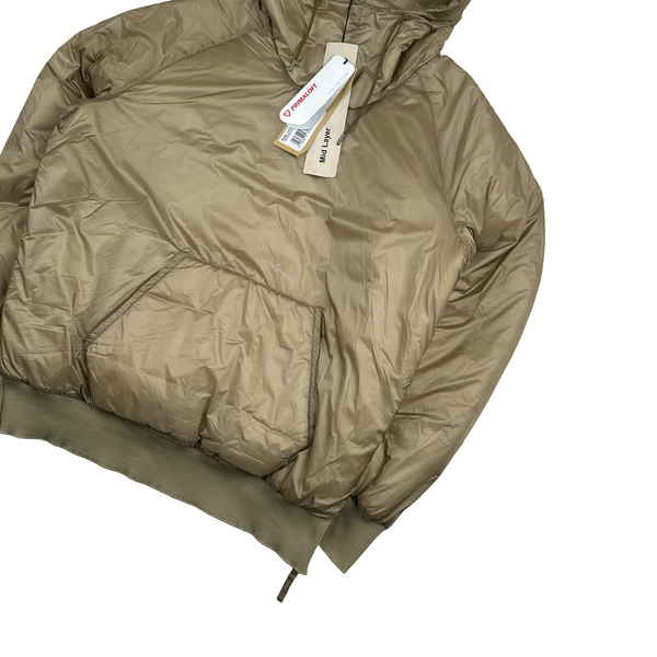 Ten C Beige Hooded Primaloft Mid Layer Puffer Hoodie Jacket - Large