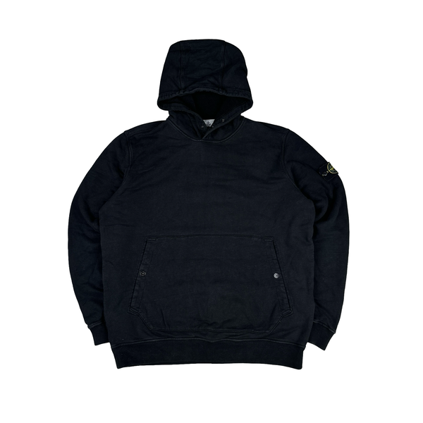 Stone Island 2023 Black Cotton Hoodie Jumper - XXL