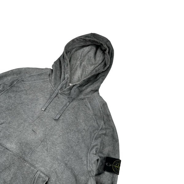 Stone Island 2020 Grey Dust Treatment Pullover Hoodie - Small
