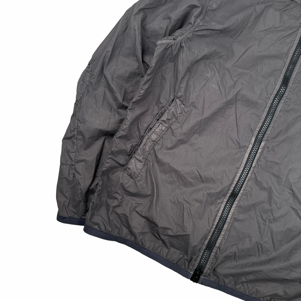Stone Island Grey Lamy Velour Hooded Jacket - Large