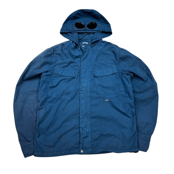 CP Company Blue Nylon / Cotton Blend Goggle Jacket - XXL