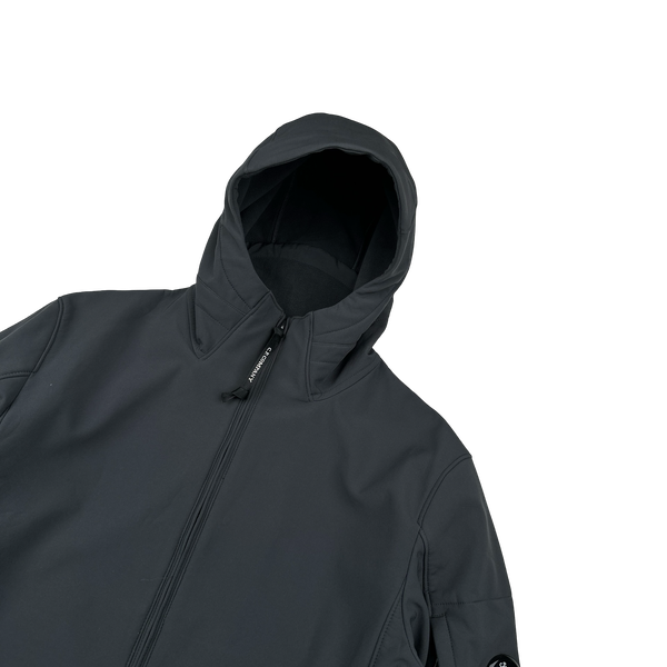 CP Company Charcoal Soft Shell R Hooded Jacket - Large