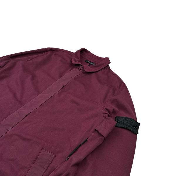 Stone Island 2012 Burgundy Cotton Resin Coated Shadow Project Trench - XXL