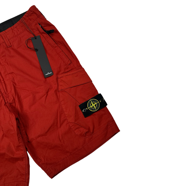 Stone Island 2019 Red Cotton Cargo Shorts - 34"