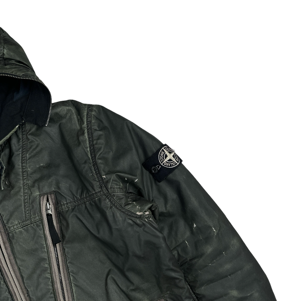 Stone Island 2010 Green Liquid Reflective Jacket - Medium
