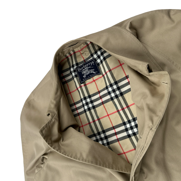 Burberry Nova Check Lined Tan Trench Coat - XXL