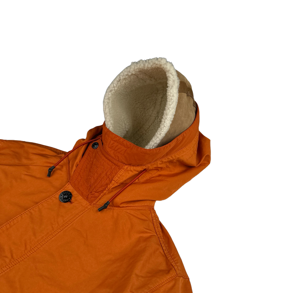 Stone Island 2019 Orange David TC Blanket Lined Fishtail Parka Jacket - Medium