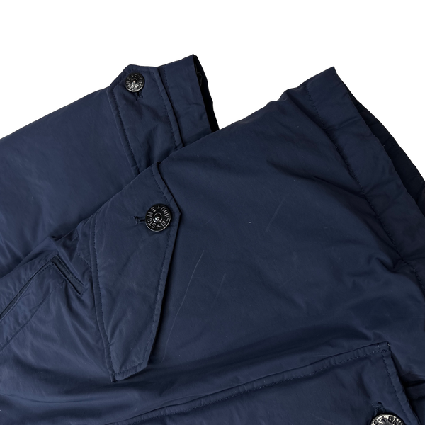 Stone Island Navy Down Filled Micro Reps Parka Jacket - Small