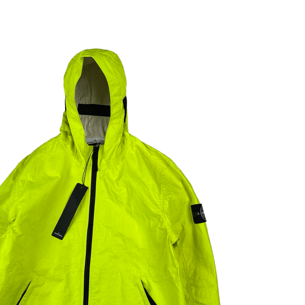 Stone Island 2016 Rare Neon Featherweight Leather Jacket - Medium