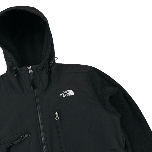 North Face Black Hooded Denali Fleece - Medium
