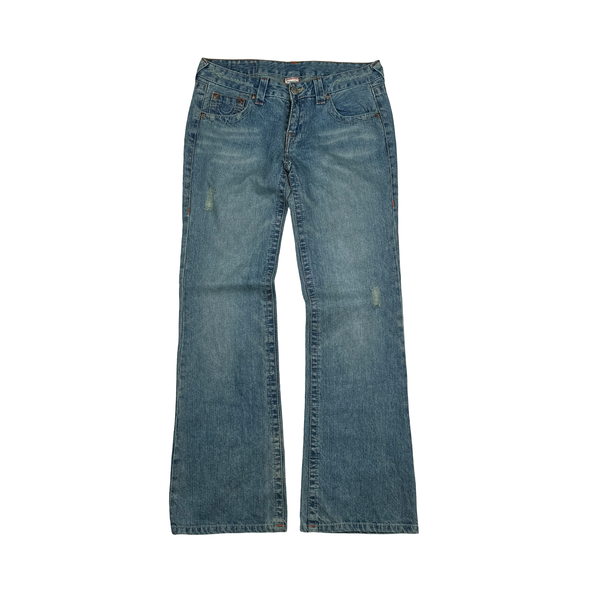 True Religion Bobby Light Wash Embroidered Jeans - Small