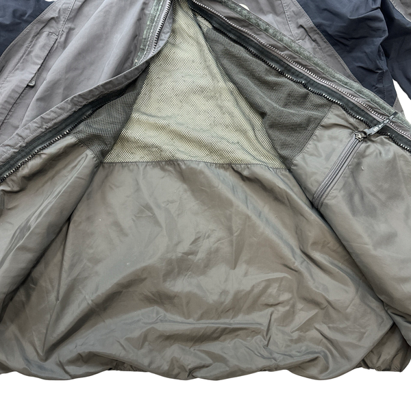 North Face HyVent Grey Two Toned Fleece Lined Hooded Jacket - Large