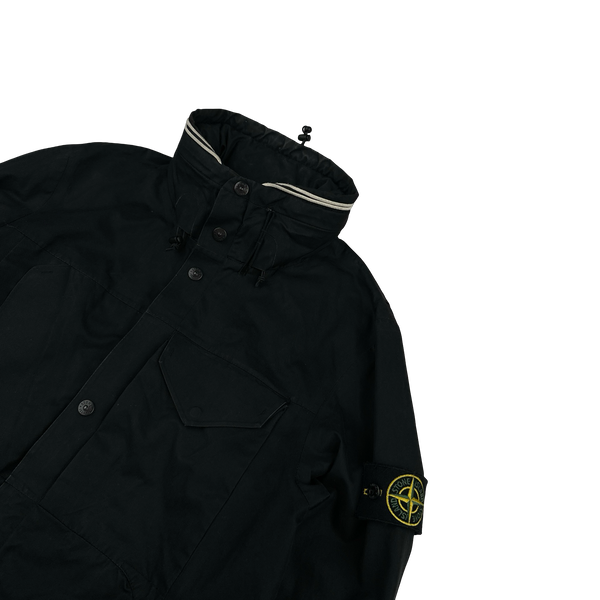 Stone Island 2007 Black Ventile Waterproof Jacket - Small