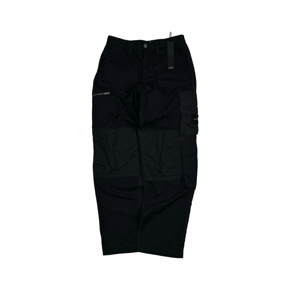 Stone Island 2023 Black Loose Fit Cargos Twill TC Trousers - 28"