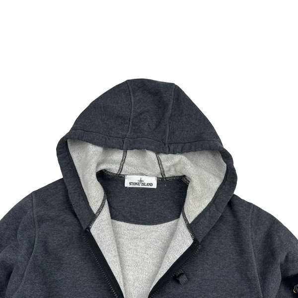 Stone Island 2020 Grey Zipped Cotton Hoodie - Medium