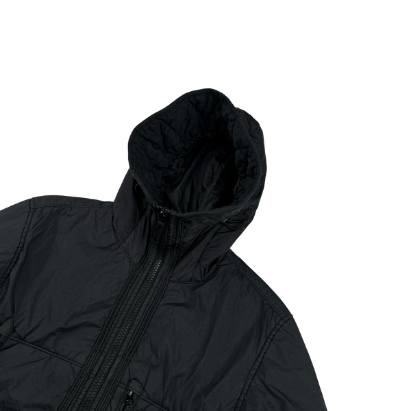 Stone Island 2019 Black Crinkle Reps NY Insulated Jacket - Small