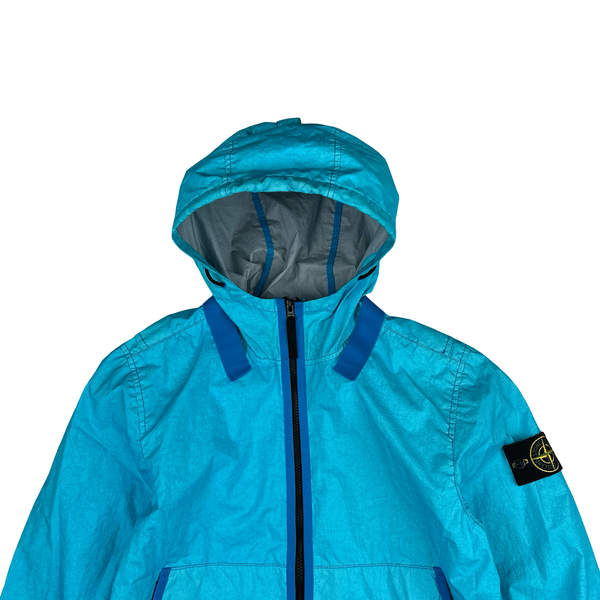 Stone Island 2021 Blue Membrana TC 3L Rain Jacket - Small