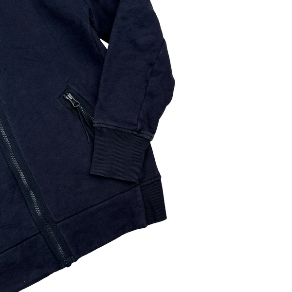 CP Company Navy Cotton Goggle Hoodie - Small