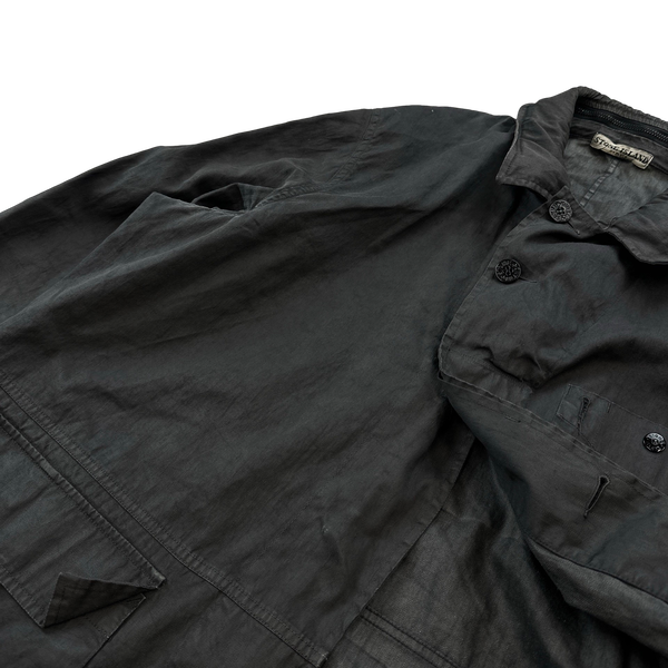 Stone Island 2005 Vintage Grey Lino Flax Overshirt Jacket - XXL