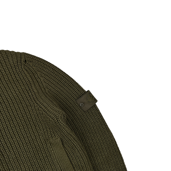 Stone Island 2012 Khaki Ghost Piece Double Breasted Cotton Knit Buttoned Cardigan - Large