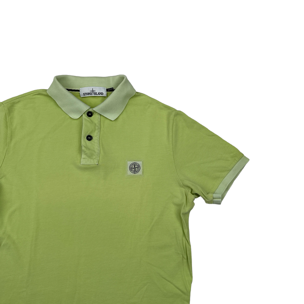 Stone Island 2018 Yellow Cotton Polo Shirt - Medium