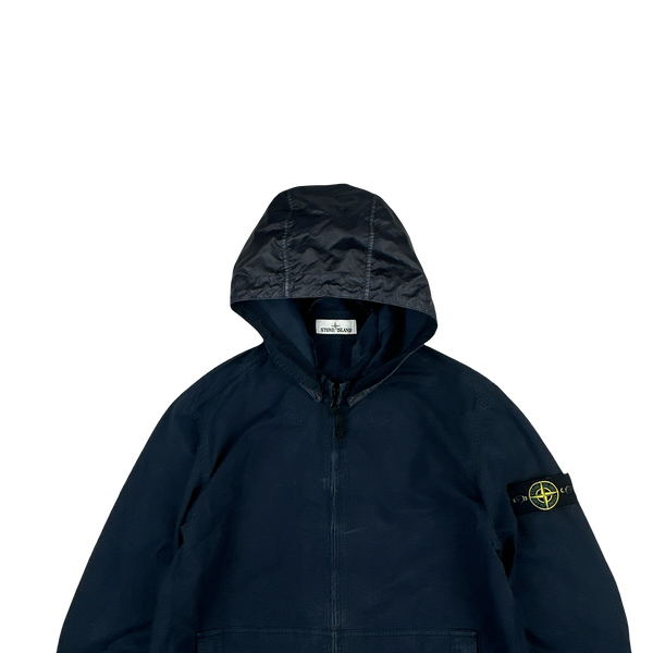 Stone Island 2021 Navy Cotton Cordura Hooded Jacket - XL
