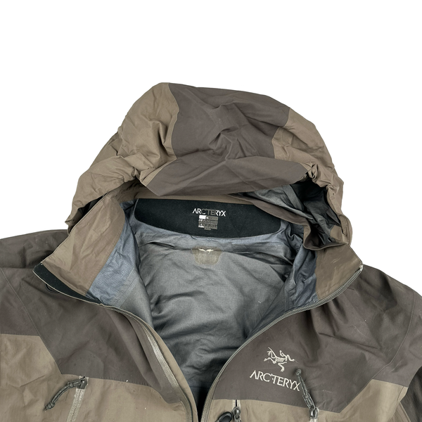 Arcteryx Brown Two Tone Gore-tex Pro Zipped Hooded Jacket - Large