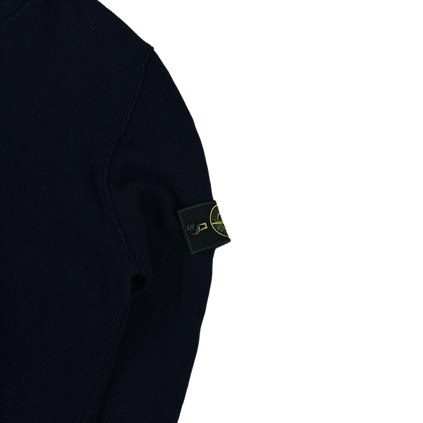 Stone Island 2013 Navy Wool Knit Mock Neck Jumper - Large