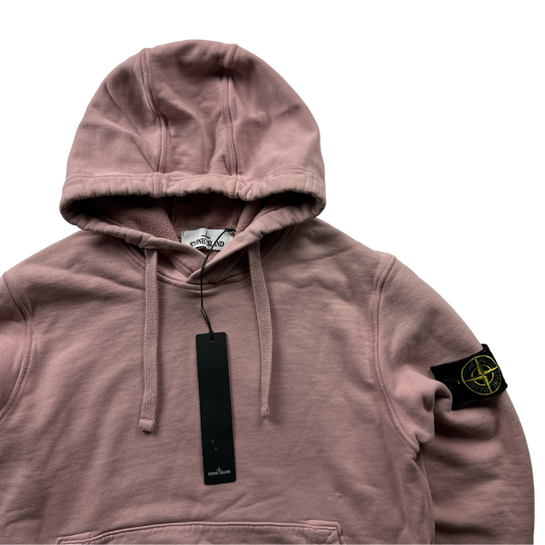 Stone Island 2022 Pink Pullover Cotton Hoodie - Small
