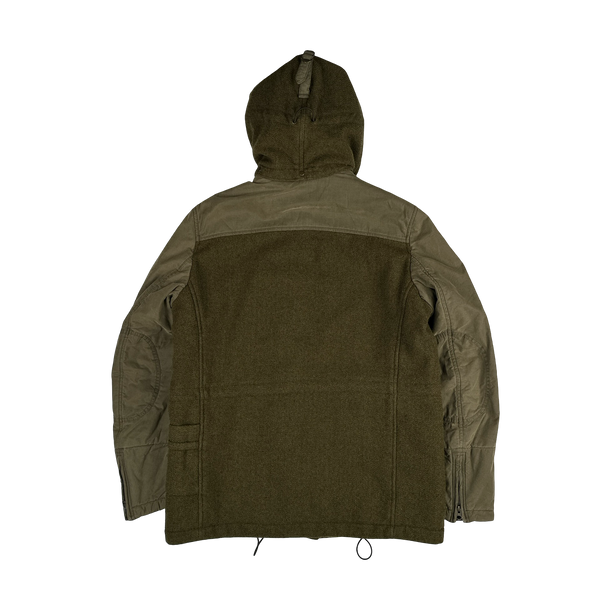 CP Company Khaki Multi Pocket Wool Goggle Jacket - Large